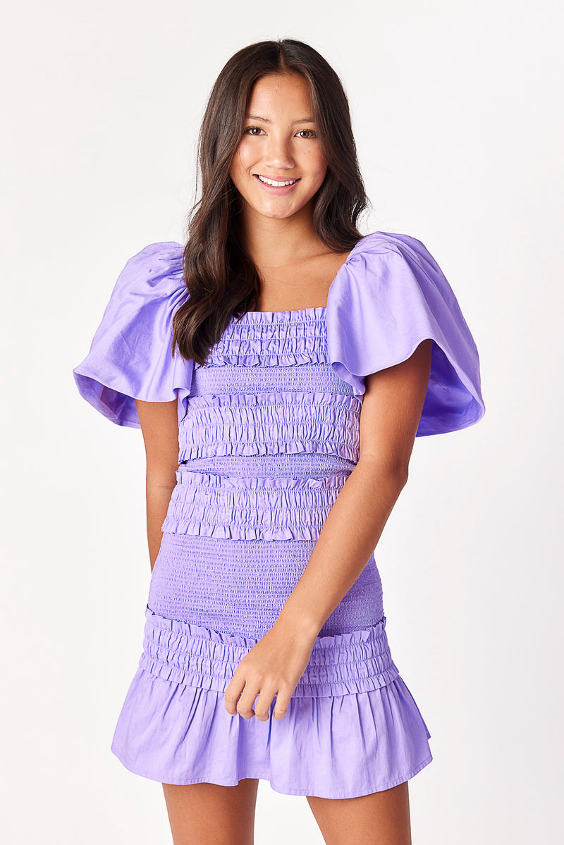 Pixie Smocked Dress Violet