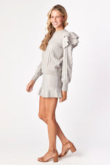 Claude Cable Knit Skirt Dove Gray