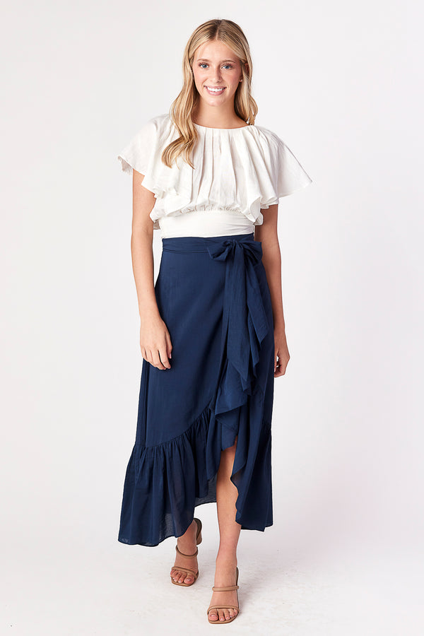 Florence Flounce Top White