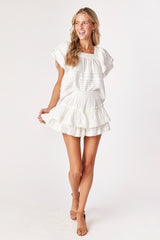 Brianna Lace Skirt White