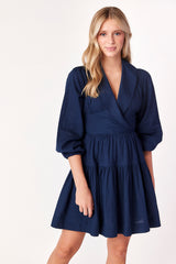 Caroline Collared Dress Indigo