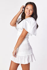 Pixie Smocked Dress White