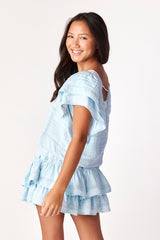 Lily Lace Top Sky Blue