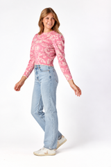 Amelia Jacquard Sweater Pink