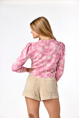 Amelia Jacquard Sweater Pink