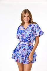 Ella Raglan Top Painterly Floral
