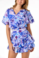 Ella Raglan Top Painterly Floral