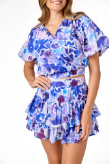 Kylie Mini Skirt Painterly Floral