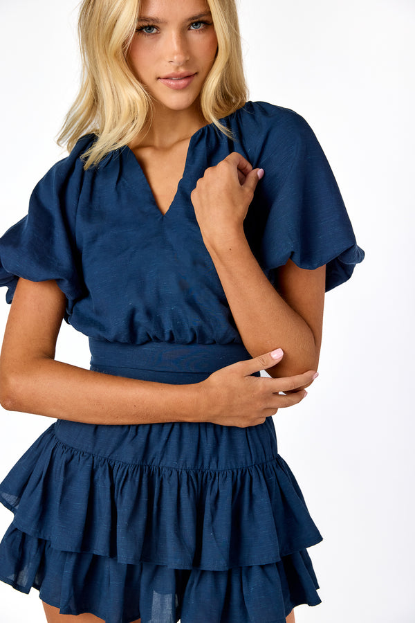 Ella Raglan Top Navy