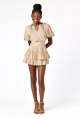 Kylie Mini Skirt Tan Gingham