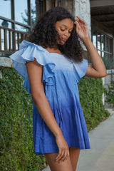 Geo Cascade Dress Blue Dip Dye Media 5 of 5