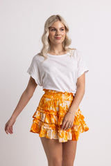 Rosie Ruffle Skirt Orange Tie Dye
