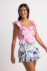 Ophelia Satin Top Peony Pink