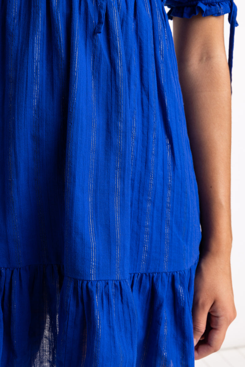 Caraway Dress Cobalt Stripe