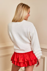 Willow Satin Mini Skirt Red